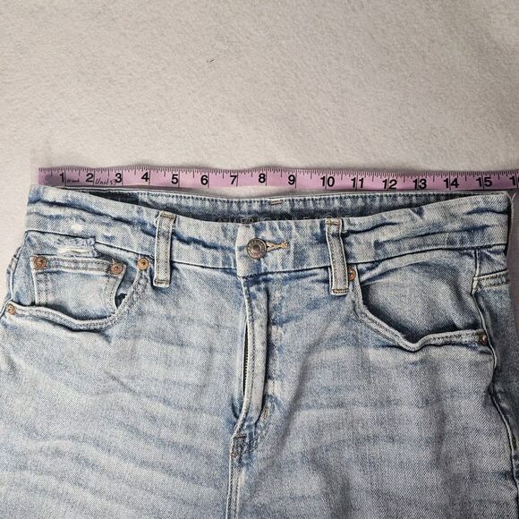 AMERICAN EAGLE Sz 10 Jeans Light Wash Distressed Stretch Y2k Baggy - Picture 4 of 6